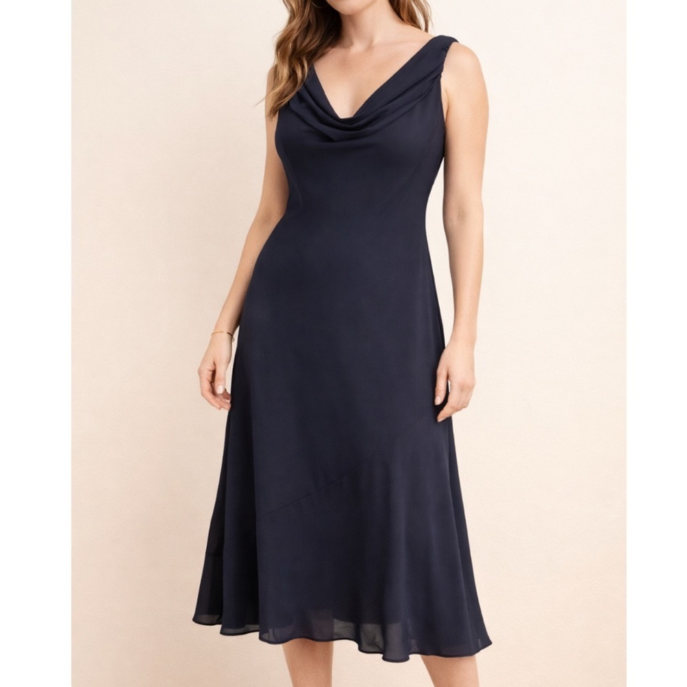 Abercrombie & Fitch Cowl Neck MIDI Slip Dress NEW